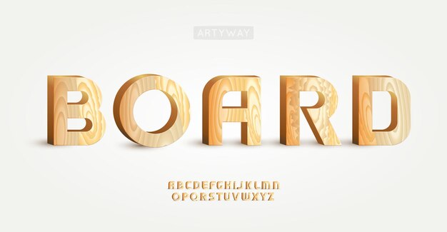 Letras de madera talladas en 3D, textura lisa, grano natural para marcas audaces, titulares rústicos y ecológicos.
