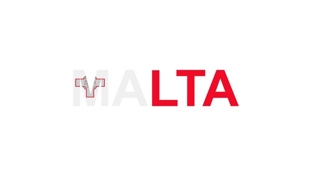 Letras de Malta al estilo de la bandera del país Palabra de Malta al estil de la bandera nacional