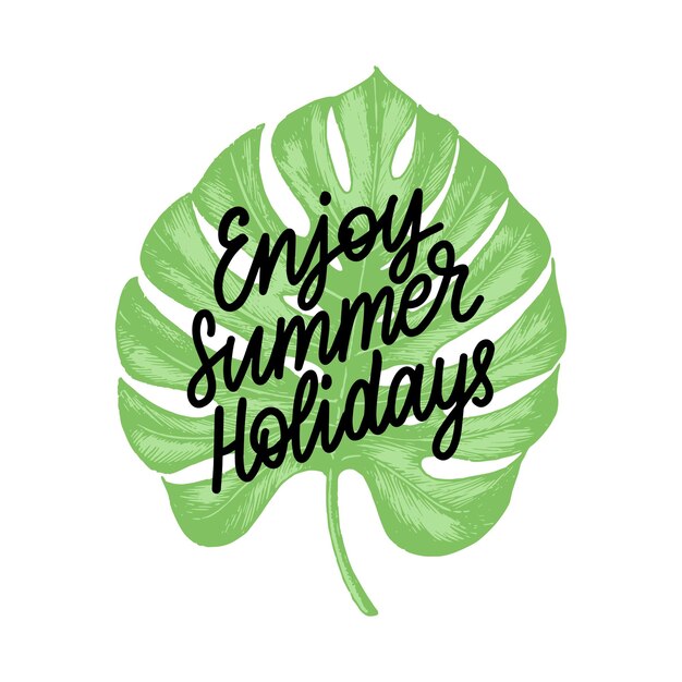 Letras de mano disfrutar de las vacaciones de verano