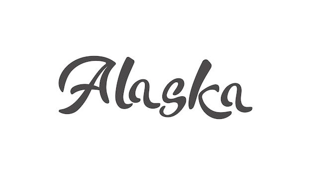Letras a mano del estado de Alaska