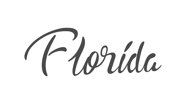 Vector letras a mano del estado de florida