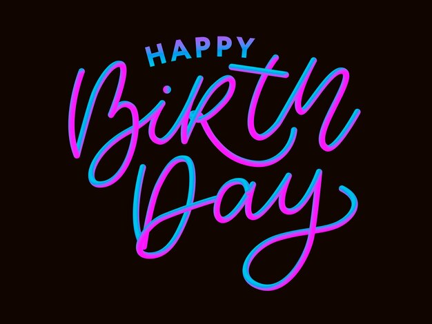 Letras de mano de estilo de escritura de pincel de feliz cumpleaños