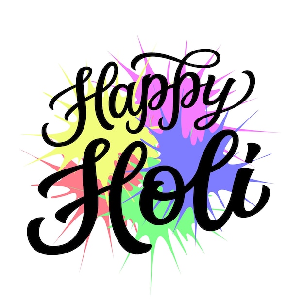 Letras de mano feliz holi