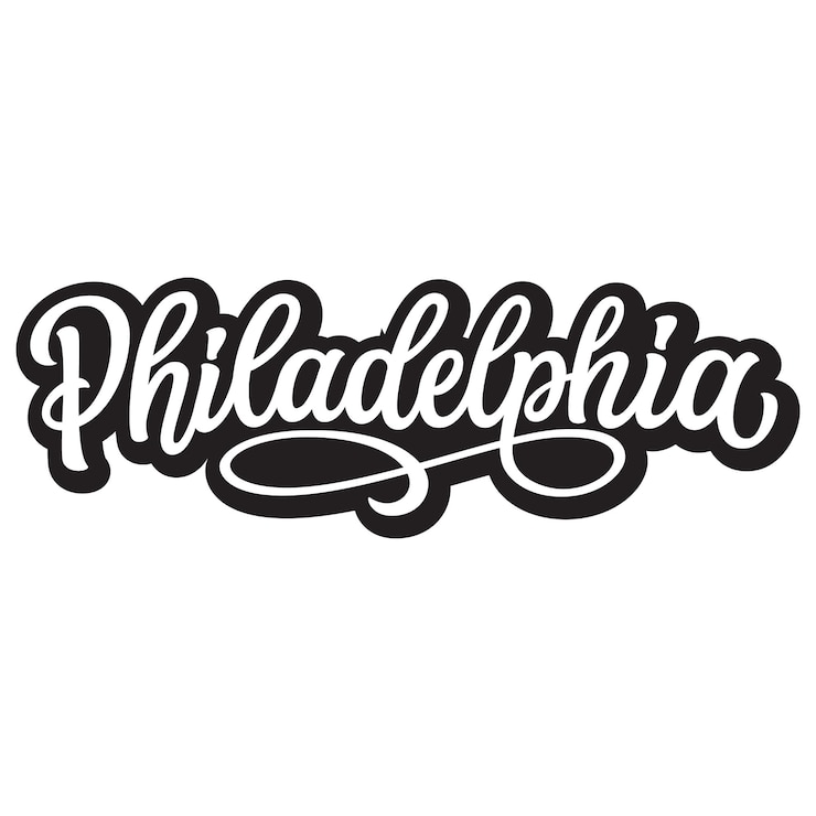 Vector letras de la mano de filadelfia