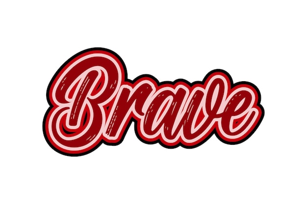 Letras manuscritas de Brave Vector para volante de cartel de banner