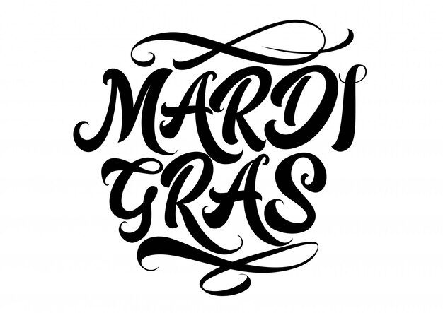 Vector letras de mardi gras con pinceles