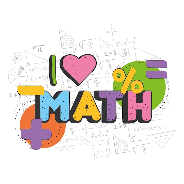 Letras matemáticas aisladas con operadores matemáticos concepto de clase de matemáticas ilustración vectorial