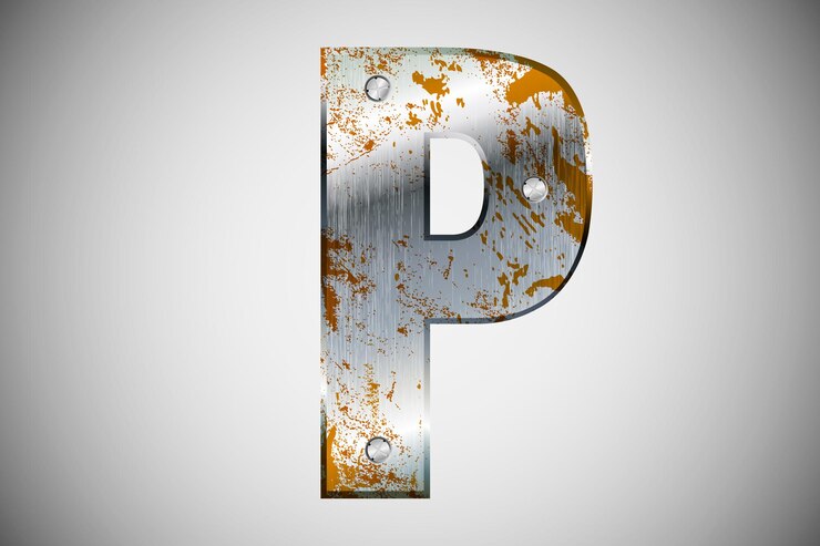 Vector letras de metal del alfabeto. ilustración