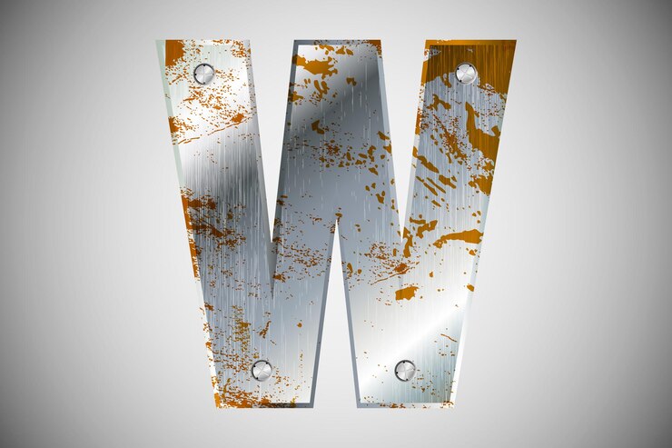 Vector letras de metal del alfabeto. ilustración