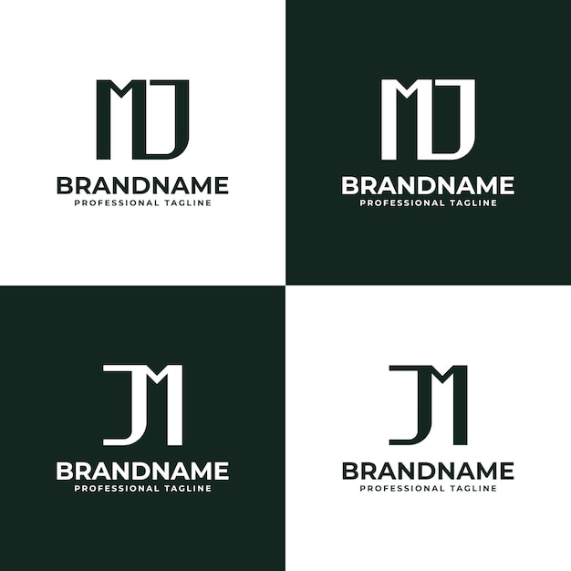 Las letras MJ y JM Monogram Logotipo adecuadas para cualquier negocio con las iniciales JM o MJ