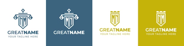 Las letras MN y NM Logotipo de Defensa Legal Perfecto para bufetes de abogados y abogados