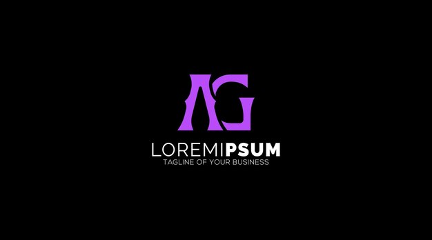 Letras modernas AG, AG Logo Design Template Vector.