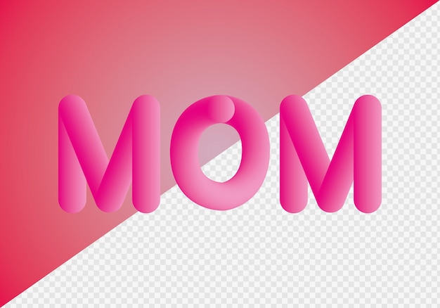 Vector letras de mom para carteles o anuncios en las redes sociales. elemento de diseño 3d. fondo aislado