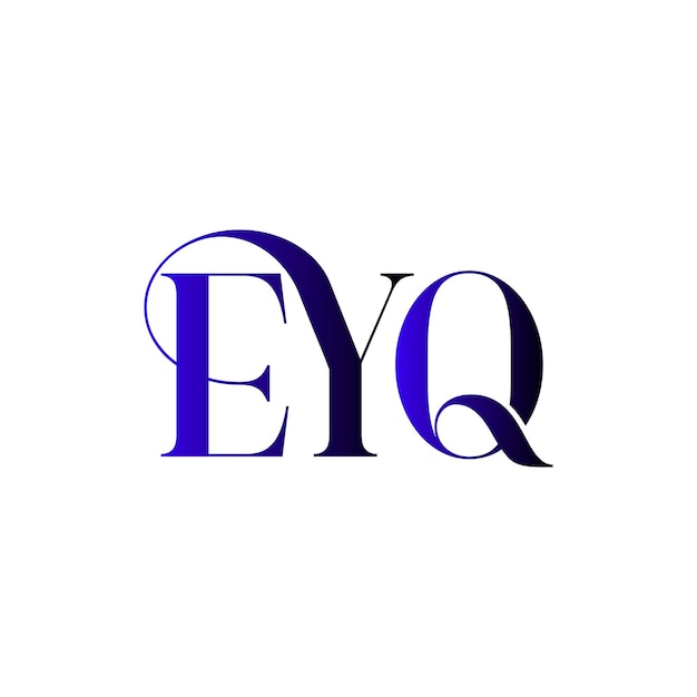 Las letras del monograma del logotipo de EYQ El diseño inicial de EYQ La identidad de marca elegante