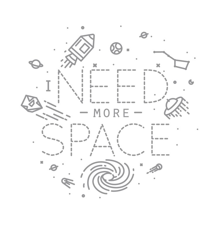 Vector letras de monograma plano espacio