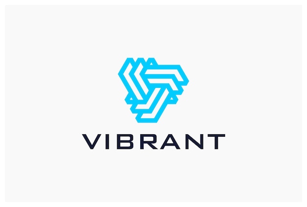 Letras de monograma V y A con diseño de logotipo de líneas abstractas
