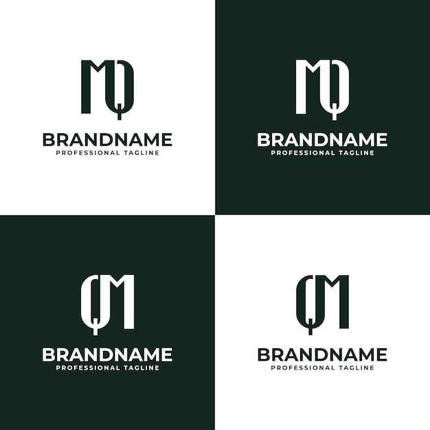 Las letras MQ y QM Monogram Logo son adecuadas para cualquier negocio con las iniciales QM o MQ