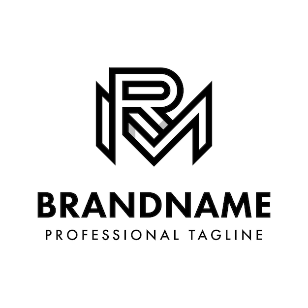 Letras MR Monograma Logotipo para empresas con las iniciales RM o MR