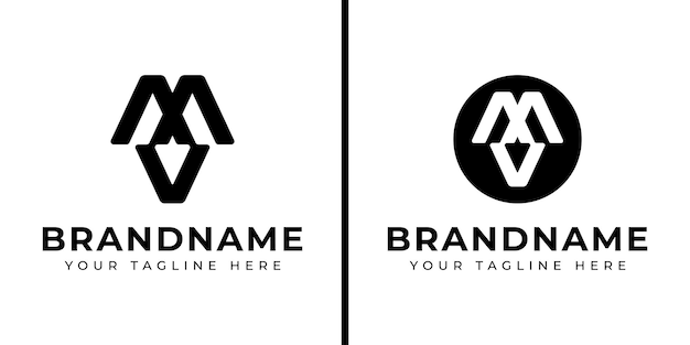 Las letras MV o VM Monogram Logotipo adecuado para cualquier negocio con las iniciales MV o VM