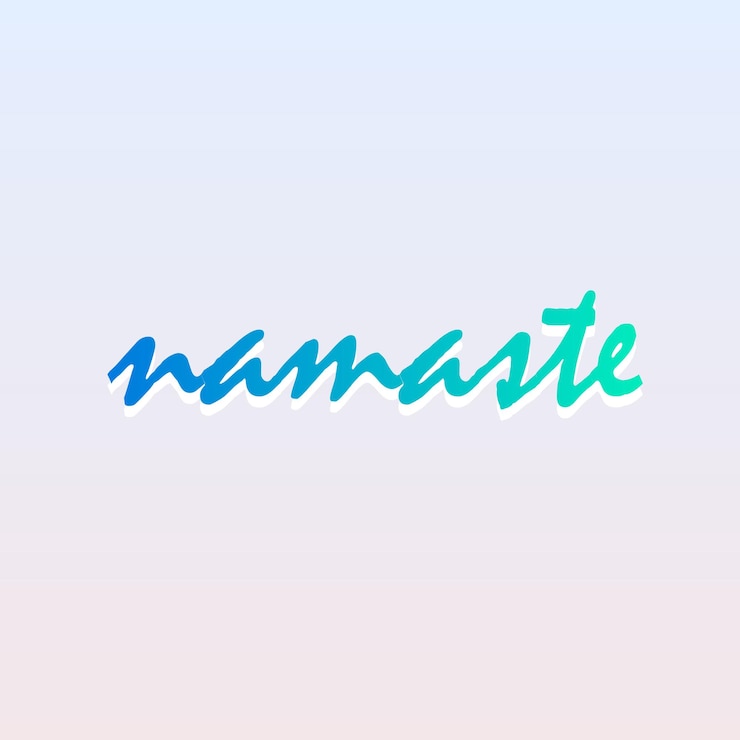 Vector las letras de namaste en colores verdes calmantes