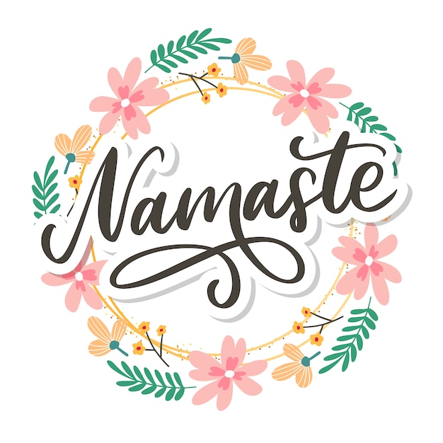 Vector letras namaste dibujadas a mano