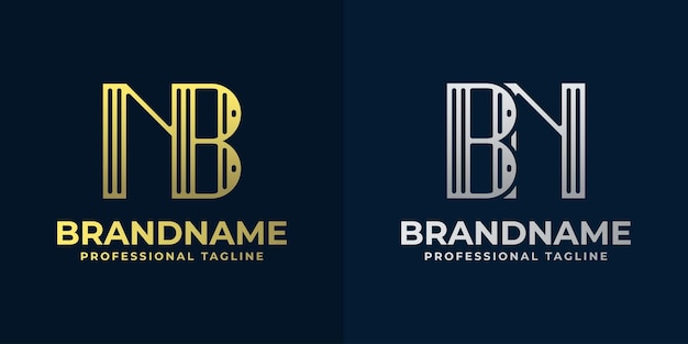 Las letras NB y BN Stripes Logotipo adecuado para cualquier negocio con las iniciales BN o NB