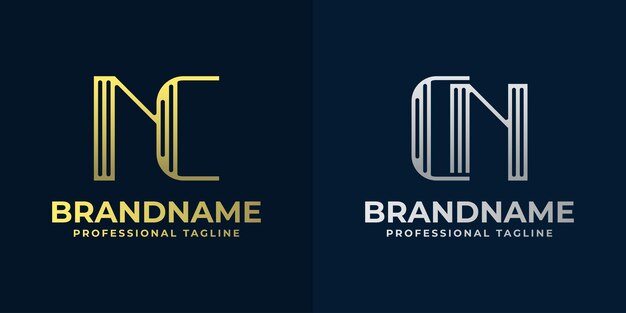 Las letras NC y las rayas CN, el logotipo adecuado para cualquier empresa con las iniciales CN o NC