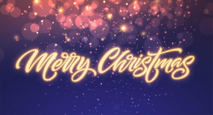 Vector letras de neón de feliz navidad. signo de saludo de navidad. feliz navidad luz de neón dorada aislada sobre fondo negro. texto caligráfico de navidad. postal, elemento de diseño de banner. ilustración vectorial