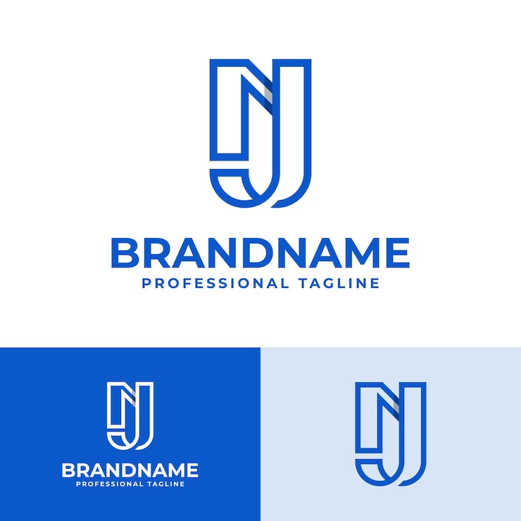 Vector las letras nj monogram logotipo adecuado para cualquier negocio con las iniciales nj o jn
