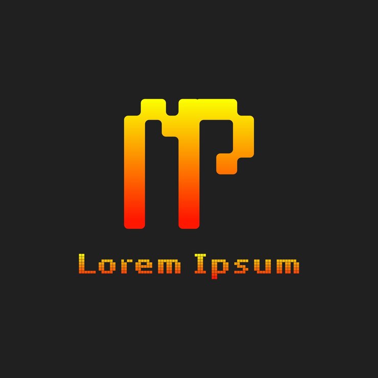 Vector las letras np pixel monogram logotipo adecuado para cualquier negocio con las iniciales np o pn