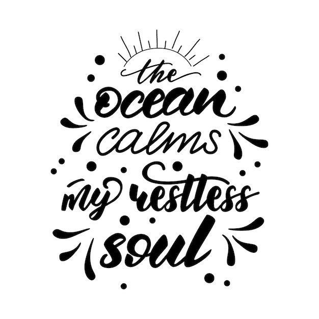 letras El océano calma mi alma inquieta.