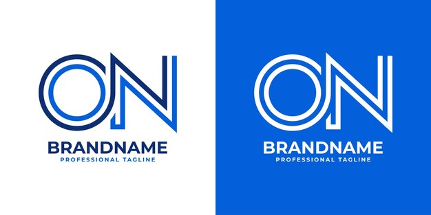 Letras ON Line Monograma Logotipo adecuado para negocios con iniciales ON o NO