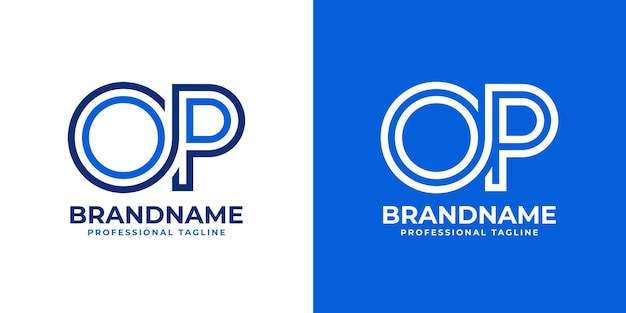 Letras op monograma de línea logotipo adecuado para negocios con las iniciales op o po