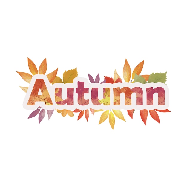 Letras de otoño. caligrafía de otoño cartas decoradas con hojas de otoño.