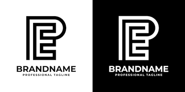 Letras PE Monograma Logotipo adecuado para cualquier empresa con las iniciales PE o EP