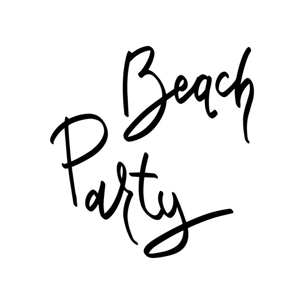 Letras de pincel dibujadas a mano de verano Ilustración de vector de fiesta de playa de tipografía de verano