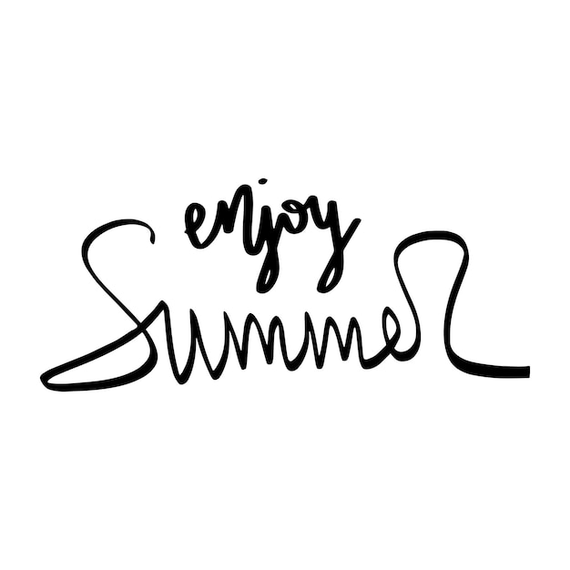 Letras de pincel dibujadas a mano de verano Tipografía de verano disfruta de la ilustración de vector de verano