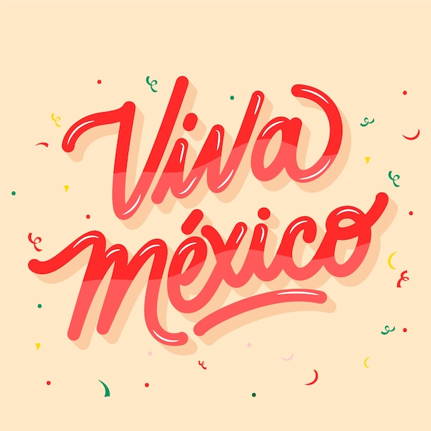 Vector letras planas para la celebración del día de la independencia de méxico.