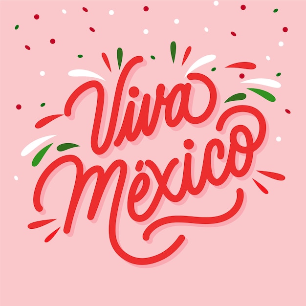 Vector letras planas para la celebración del día de la independencia de méxico.