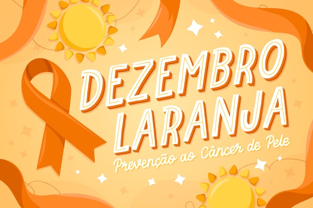 Vector letras planas dezembro laranja dibujadas a mano