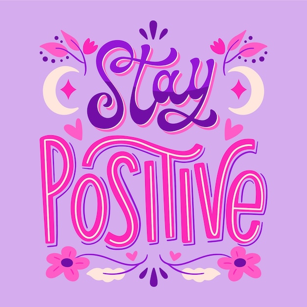 Letras positivas dibujadas a mano