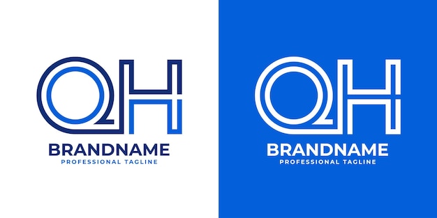Las letras QH Line Monogram Logotipo adecuado para negocios con las iniciales QH o HQ