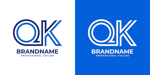 Las letras QK Line Monogram Logotipo adecuado para negocios con las iniciales QK o KQ