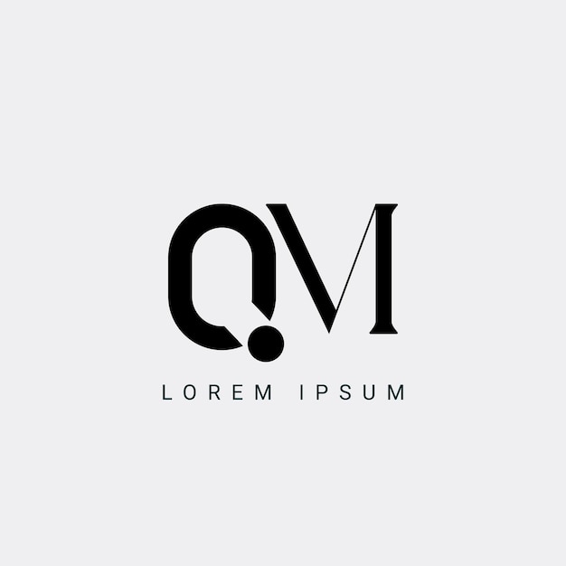 Letras QM y MQ monograma logotipo inicial geométrico moderno logotipo de cuadrícula de gradiente
