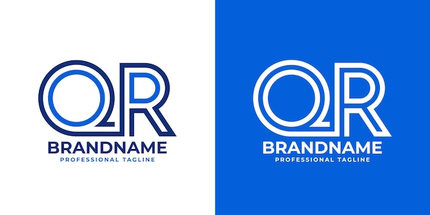 Las letras QR, el monograma de línea, el logotipo adecuado para negocios con las iniciales QR o RQ