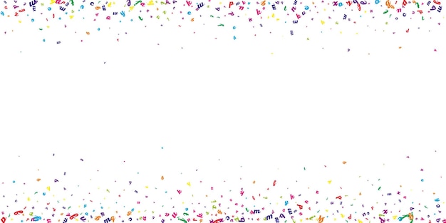 Letras que caen del idioma inglés coloridas