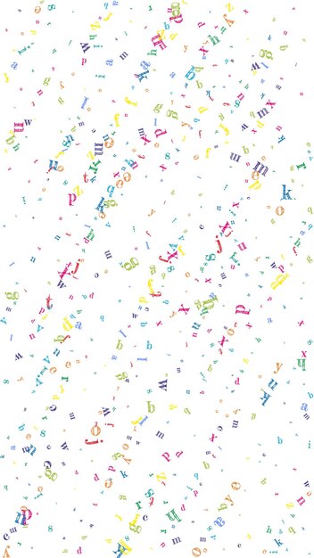 Letras que caen del idioma inglés coloridas
