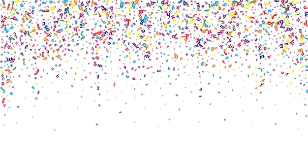 Letras que caen del idioma inglés coloridas