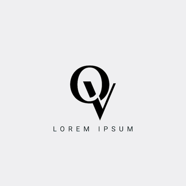 Las letras QV y VQ monograma logotipo inicial geométrico moderno logotipo de cuadrícula de gradiente