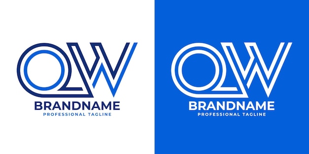 Las letras QW Line Monogram Logotipo adecuado para negocios con las iniciales QW o WQ